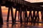 USA- Georgia. Silhouette of a pier in the sunrise- near Savannah. Art Print